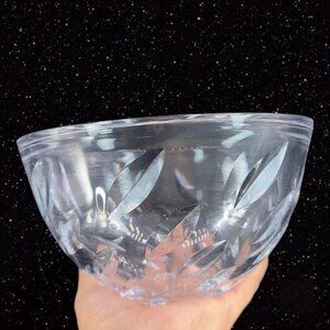 Vintage Sasaki Clear Crystal Glass Bowl Large Thick And Heavy Geometric Cut Bowl